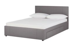 Hygena Beckett Small Double 2 Drawer Bed Frame -Grey Fabric